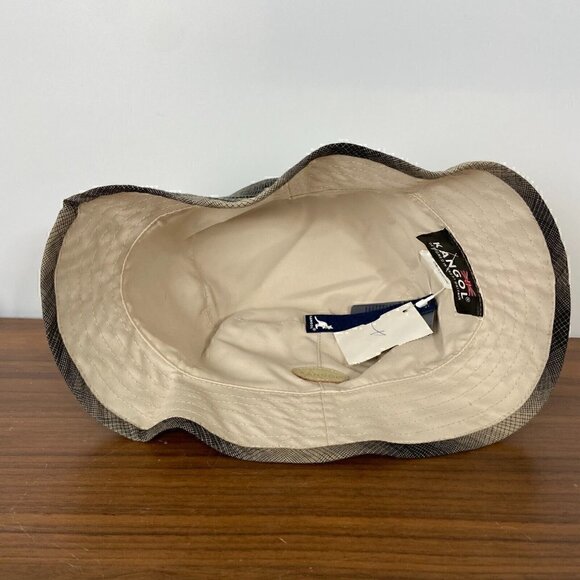 Kangol Men's NWT Check Spey Reversible Tan Bucket Hat Sz Small - Picture 6 of 8